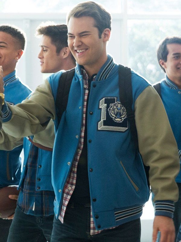 Justin Foley 13 Reasons Why Blue Versity Jacket