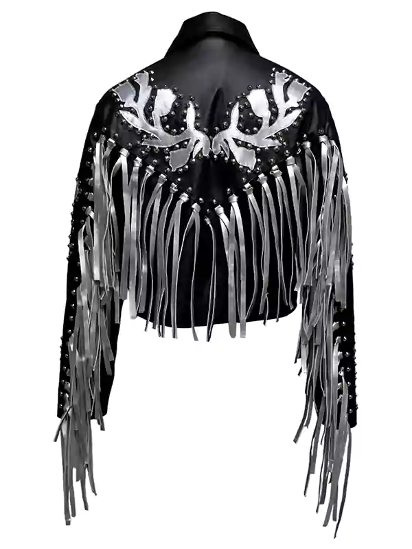 MARGOT ROBBIE BIRDS OF PREY BLACK FRINGE JACKET