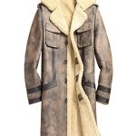 Mens Sheepskin Shearling Brown Leather Jacket