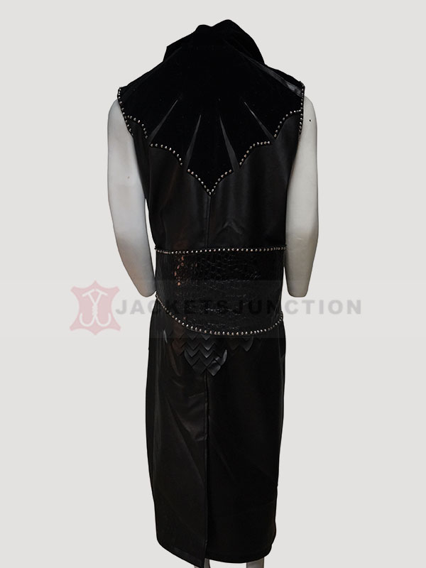 THE UNDERTAKER BLACK LEATHER LONG VEST