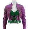 Video Game Injustice 2 Harley Quinn Purple Leather Jacket