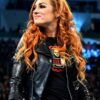 WWE Becky Lynch Black Leather Cropped Motorcycle Jacket