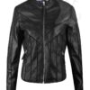 Women V-Style Biker Leather Jacket