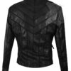 Women V-Style Black Biker Leather Jacket