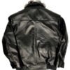 Alligator trimming & Black Lambskin Leather Jacket With Chinchilla Collar