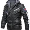 Black Hooded Halloween Leather Jacket For Men