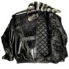 Black Leather Jacket With Chinchilla Collar