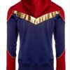 Brie Larson Captain Marvel Red and Blue Cotton Hoodie