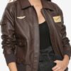 Carol Danvers Captain Marvel Brown Leather Jacket