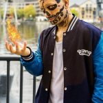 El Diablo Suicide Squad Blue Varsity Jacket