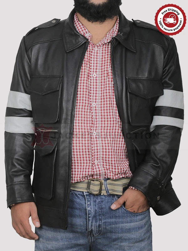 Leon Kennedy Resident Evil 6 Black Leather Jacket