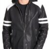 Mens Black Leather Motorcycle Jacket