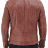 Mens Brown Leather Biker Jacket Back