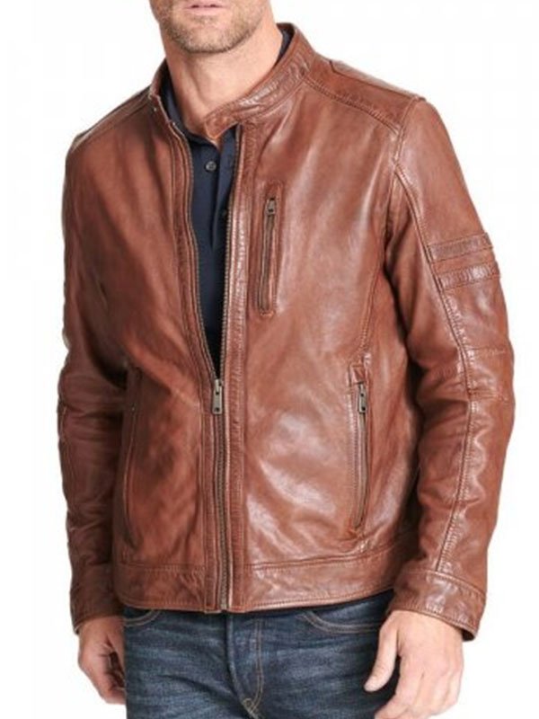 Men's Brown Motorcycle Leather Jacket