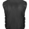 Men's Bullet Proof Style Black Leather Motorcycle Vest