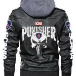 Mens Hooded Black Punisher Jacket