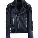 Men's Rock Punk Studded Biker Leather Jacket