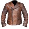 Men's Rustic Leather Motorcycle Jacket