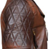 Men's Rustic Leather Motorcycle Jacket Side Closeup