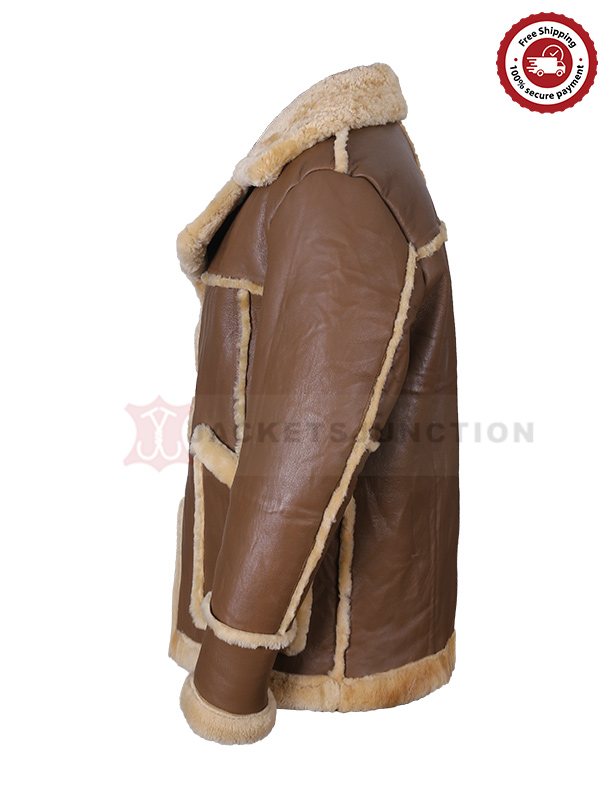 Mens Leather Shearling Coat