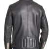 Men's Vintage Buckled Waist Biker Leather Jacket Back