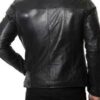 Plain Café Racer Black Biker Leather Jacket For Mens