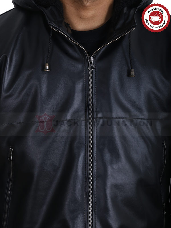 Power Tommy Egan Leather Hooded Jacket