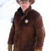 Robert Taylor Sheriff Walt Longmire Brown Suede Leather Coat