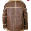 Shearling Sheepskin Leather Brown Coat for Mens