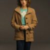 Stranger Things S03 Natalia Dyer Brown Wool Coat