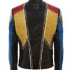 Studded Multicolor Slimfit Leather Jacket For Men's