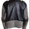 Stylish Black Punk Studded Biker Leather Jacket For Mens