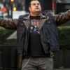 The Flash Jaco Birch Leather Jacket with Denim Vest