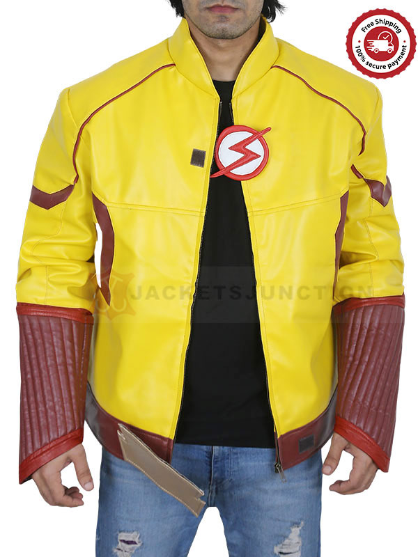 Keiynan Lonsdale Kid Flash Yellow Leather Jacket The Flash