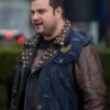 The Flash Max Adler Brown Leather Jacket with Denim Vest