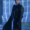 The Flash S04 Danny Trejo Black Leather Trench Coat