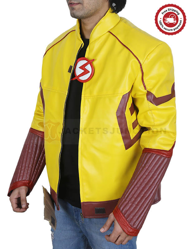 The Flash Wally West Leather Kid Flash Yellow Jacket