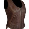 The Walking Dead Danai Gurira Brown Leather Vest