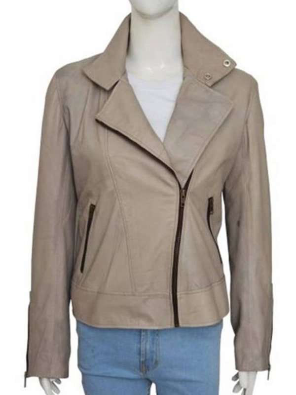 Emily in Paris S02 Camille Beige Leather Jacket - Jackets Junction
