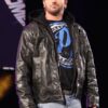 WWE Superstar AJ Style Blacke Leather Jacket With Hood