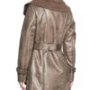 Women's Duster Shearling Brown Leather Coat