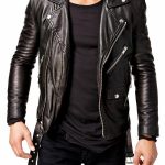 Men's Slim Fit Motorcycle Leather Jacket