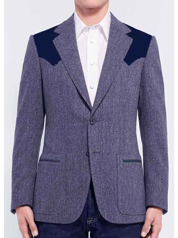 Pedro Pascal Kingsman The Golden Circle Grey Wool Blazer