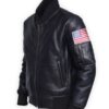 American Flag Black Bomber Jacket For Men's