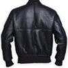 American Flag Black Leather Bomber Jacket For Men's