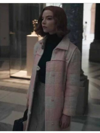 Anya Taylor-Joy The Queen’s Gambit Pink Coat - Sale Price