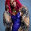 Tv Series Titans Anna Diop Starfire Faux Fur Coat