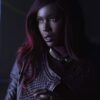 Tv Series Titans Anna Diop Studded Brown Leather Jacket