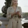 Camille Razat Emily in Paris Camille Cream Cotton Trench Coat