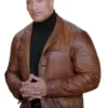 Dwayne Johnson Red Notice Leather Coat